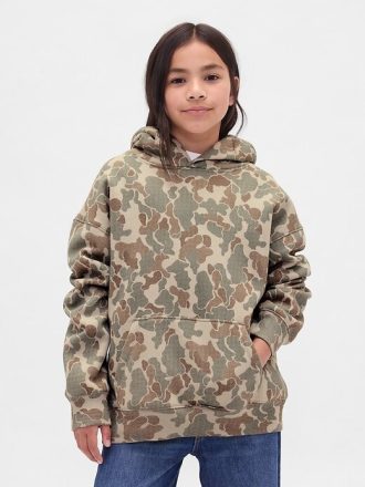 Dětská mikina s kapucí VintageSoft Relaxed Camo