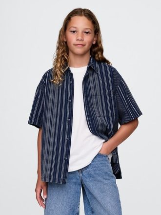Dětská uvolněná košile Indigo Stripe
